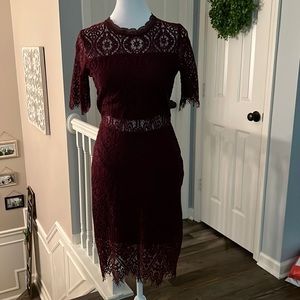 Lace overlay dress